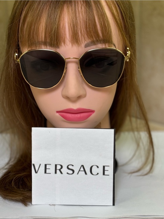 New Versace MOD2259-D 1002/87 Gold Frame Sunglasses with Grey Lenses